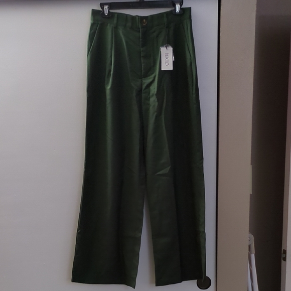 Cider Pants - Women's Green High-rise Wide-Leg Pants